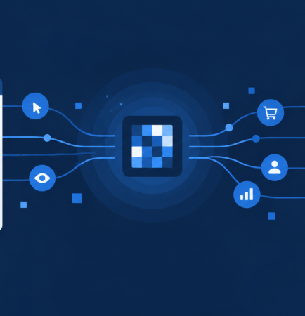 Facebook Pixel Konzept - Datenverfolgung zwischen Website und Werbeanzeigen